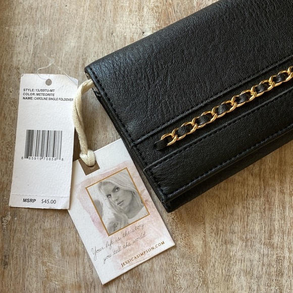 Jessica Simpson Black Wallet Vegan Leather no tags used a few times - Picture 6 of 12